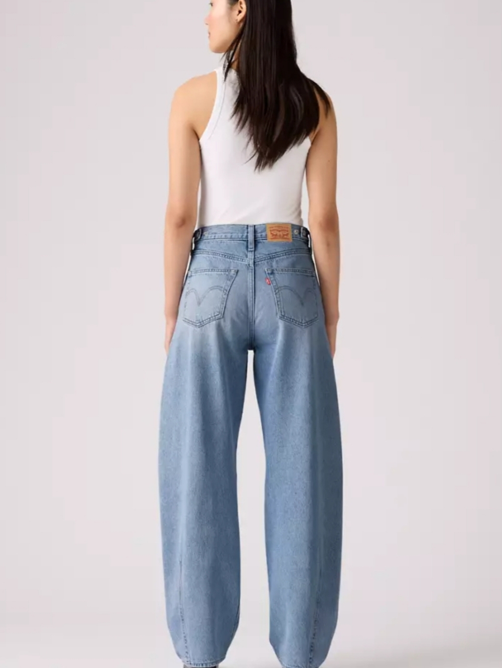Levi's Cinch Barrel Jeans Med/light-wash High-rise Super Soft 28W 32L Comfy 90s - Picture 4 of 11